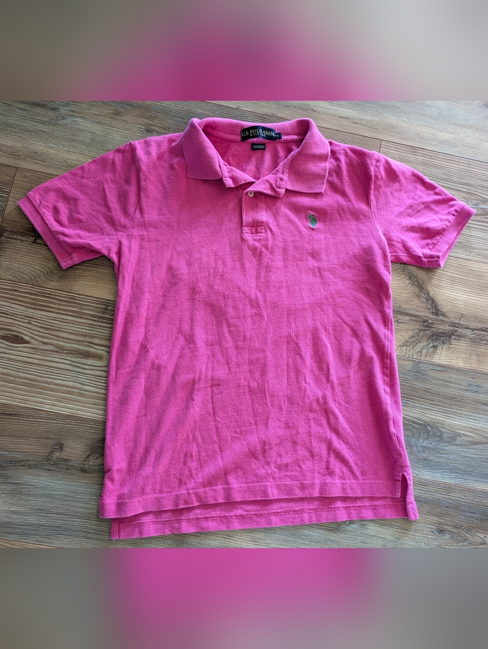 US Polo Assn Pink Short Sleeve Collared T-Shirt Men's Small 11601588